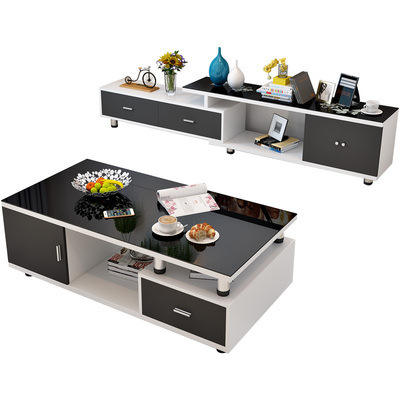 TV stand et table basse minimaliste moderne.