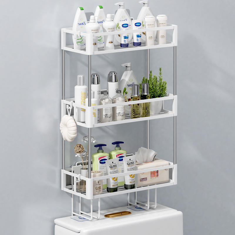 Etagère de douche et cuisine universelle en métal, 3 niveaux