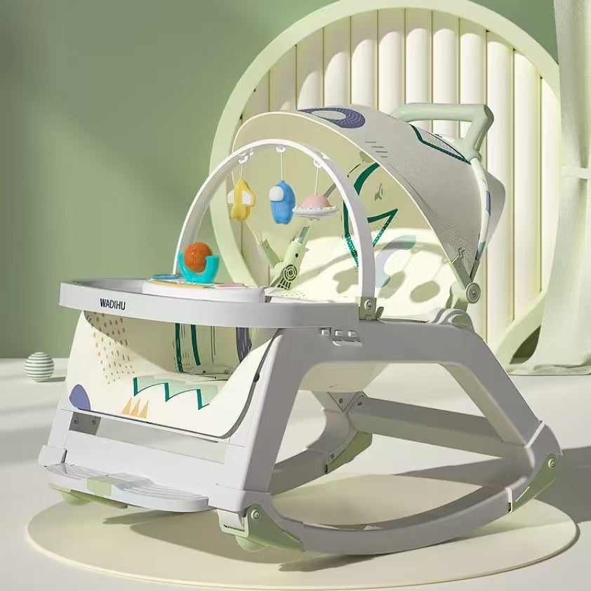 Transat bébé premium coloris vert – vue de profil