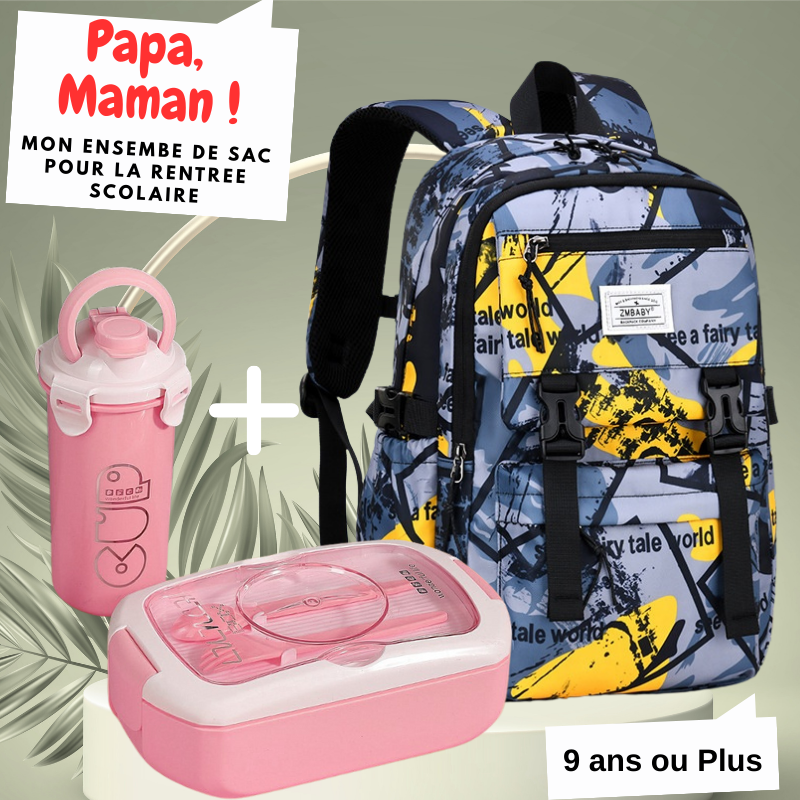 Ensemble de sac à dos pour enfant 9 ans ou plus