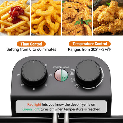 Friteuse Électrique Watalamall 5L | Inox avec 3 Paniers & Minuterie