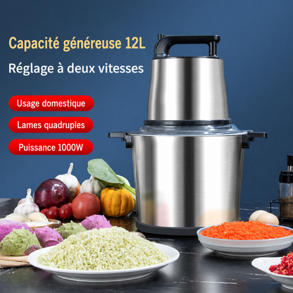 Hachoir Électrique 12L — Viande, Fufu & Légumes | Multifonction Premium