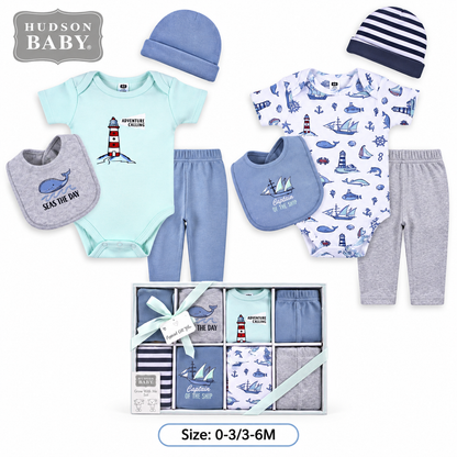 Coffret Hudson Baby Mommy's Bestie — thème glamour, rose fuchsia & noir, 0-3M & 3-6M