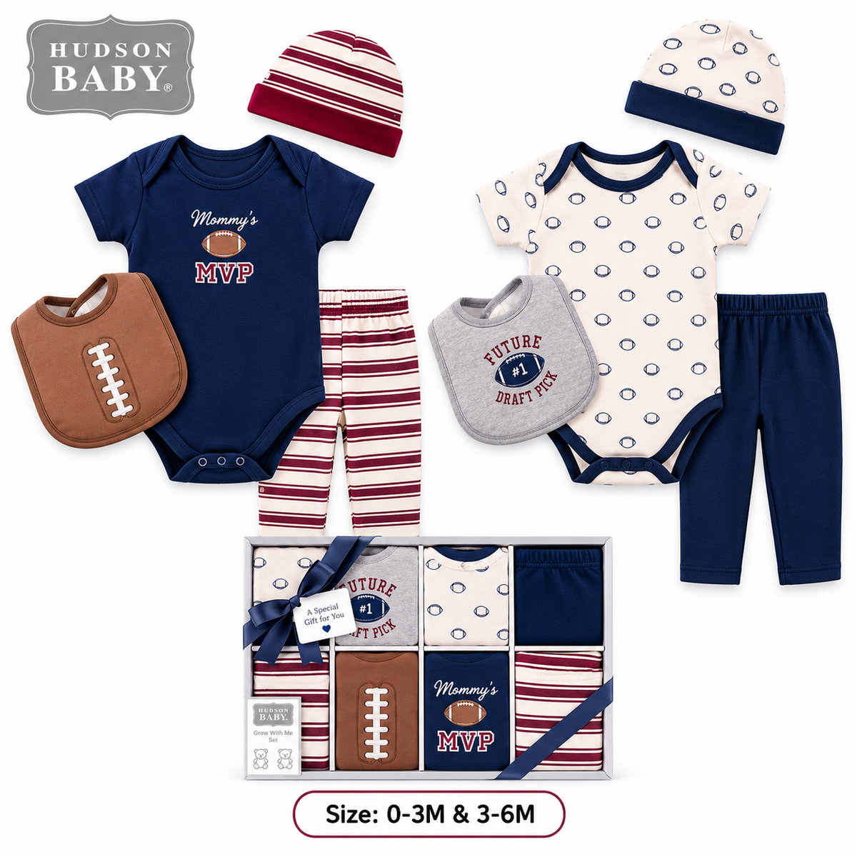 Coffret Hudson Baby Fairy Garden — thème fée, vert menthe & mauve, 0-3M & 3-6M