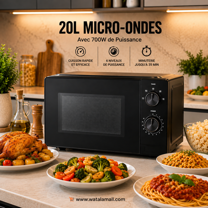 Micro-Ondes Hisense 20L 700W – Cuisson Rapide & Silencieuse