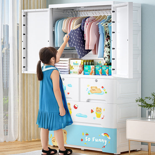 Armoire Enfant Premium — Grande Capacité, Tiroirs & Tringle
