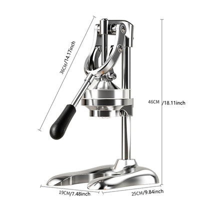 Presse agrumes vertical manuel en acier inoxydable