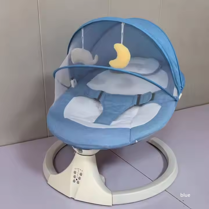 Transat bébé électrique gris premium vue latérale