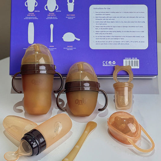 Coffret Cadeau Biberons en Silicone — Collection Premium 6 Pièces