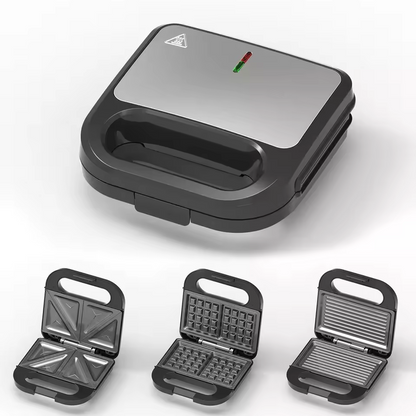 Grille-Sandwich Multifonction 9 en 1 | Plaques Interchangeables & Antiadhésives