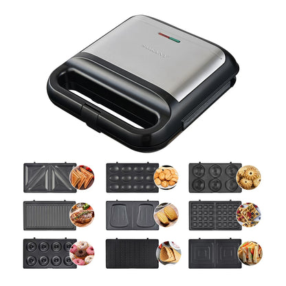 Grille-Sandwich Multifonction 9 en 1 | Plaques Interchangeables & Antiadhésives