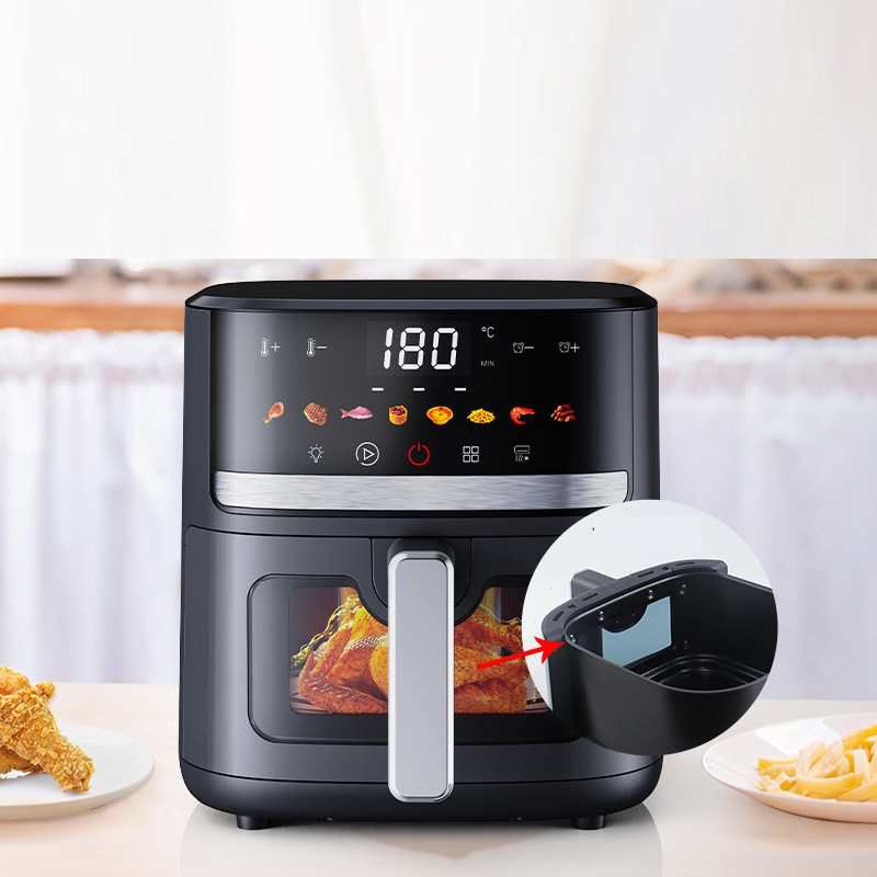 Friteuse à air chaud premium 8L avec fenêtre de visualisation et écran tactile
