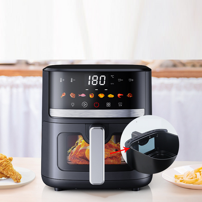 Friteuse à air chaud premium 8L avec fenêtre de visualisation et écran tactile