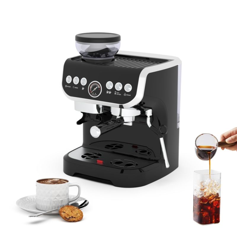 Machine à espresso avec café glacé et cappuccino