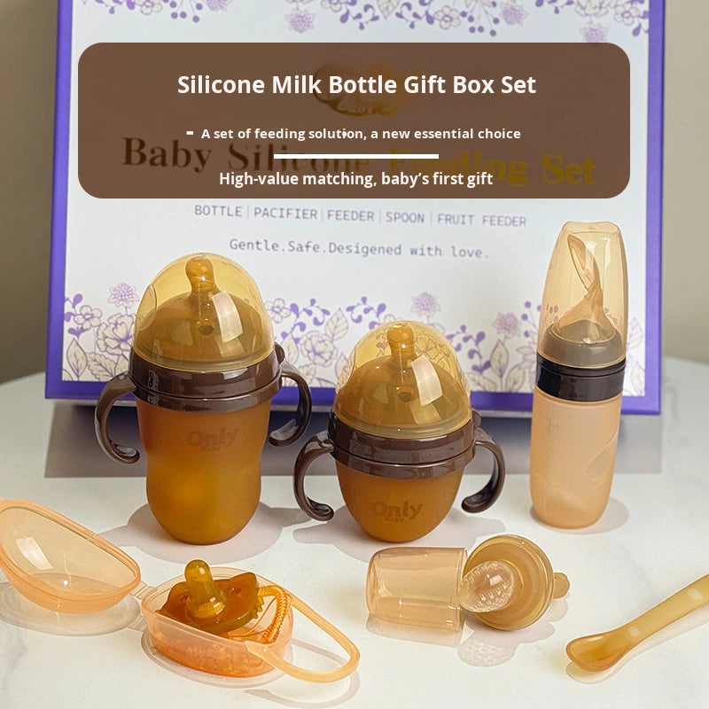 Coffret Cadeau Biberons en Silicone — Collection Premium 6 Pièces