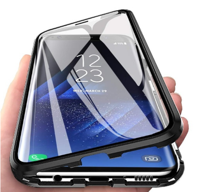 Étui de Iphone en verre trempé double face avec cadre anti-chute