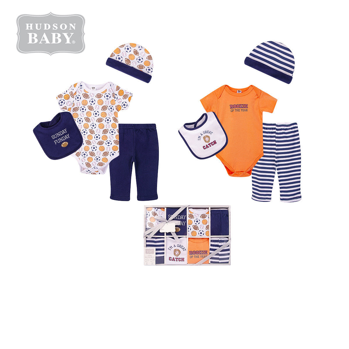 Coffret Hudson Baby thème Sport Orange