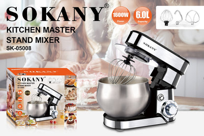 Robot Pâtissier Sur Socle SOKANY 1600W 6L – SK-05008