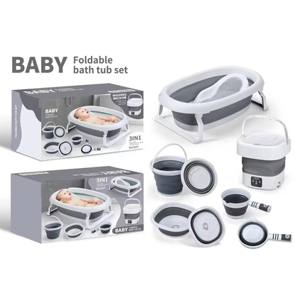 Présentation du coffret bain bébé pliable avec emballage