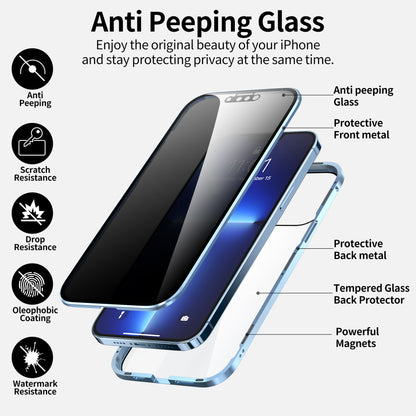Étui de Iphone en verre trempé double face avec cadre anti-chute