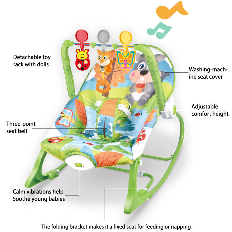 Balançoire vibrante pour bébé avec moustiquaire