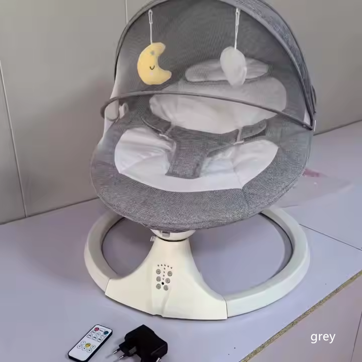 Transat bébé électrique rose avec canopy