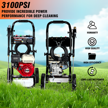 Nettoyeur Haute Pression à Essence 3100 PSI – 213 Bar 2.8 GPM avec Chariot