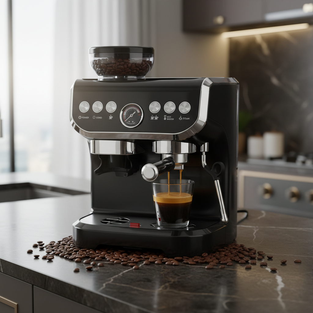 Machine espresso lifestyle - cuisine marbre